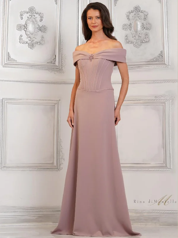 Women's Athletic Garments Rina di Montella RD3131 Fitted Formal Evening Long Gown