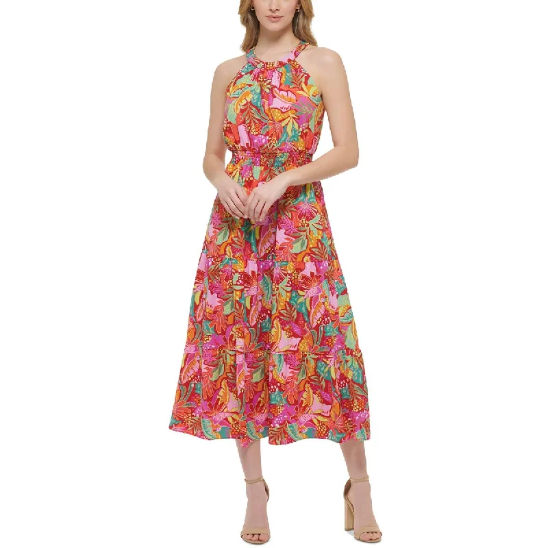 Women's Wardrobe Apparel Kensie Womens Floral Halter Midi Dress