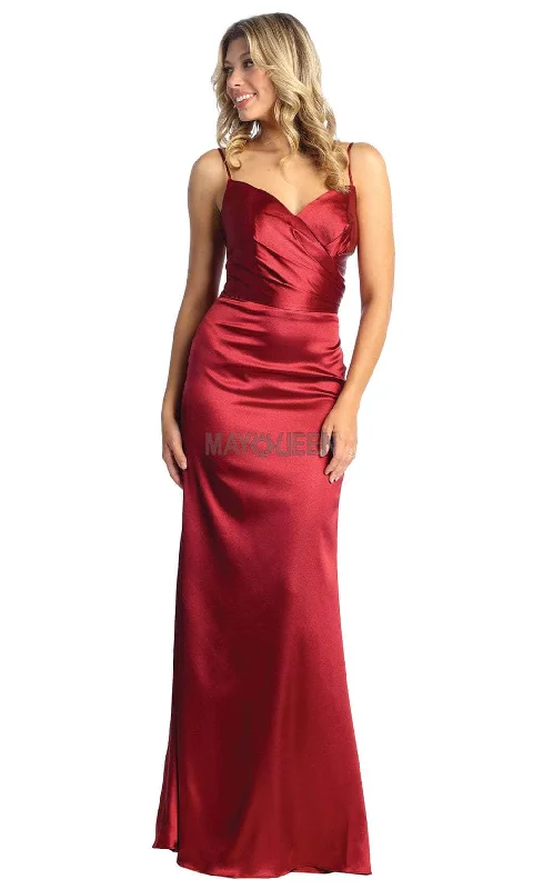 Women's Transitional Attire May Queen MQ1931 - Sleeveless V-Neck Sheath Prom Gown