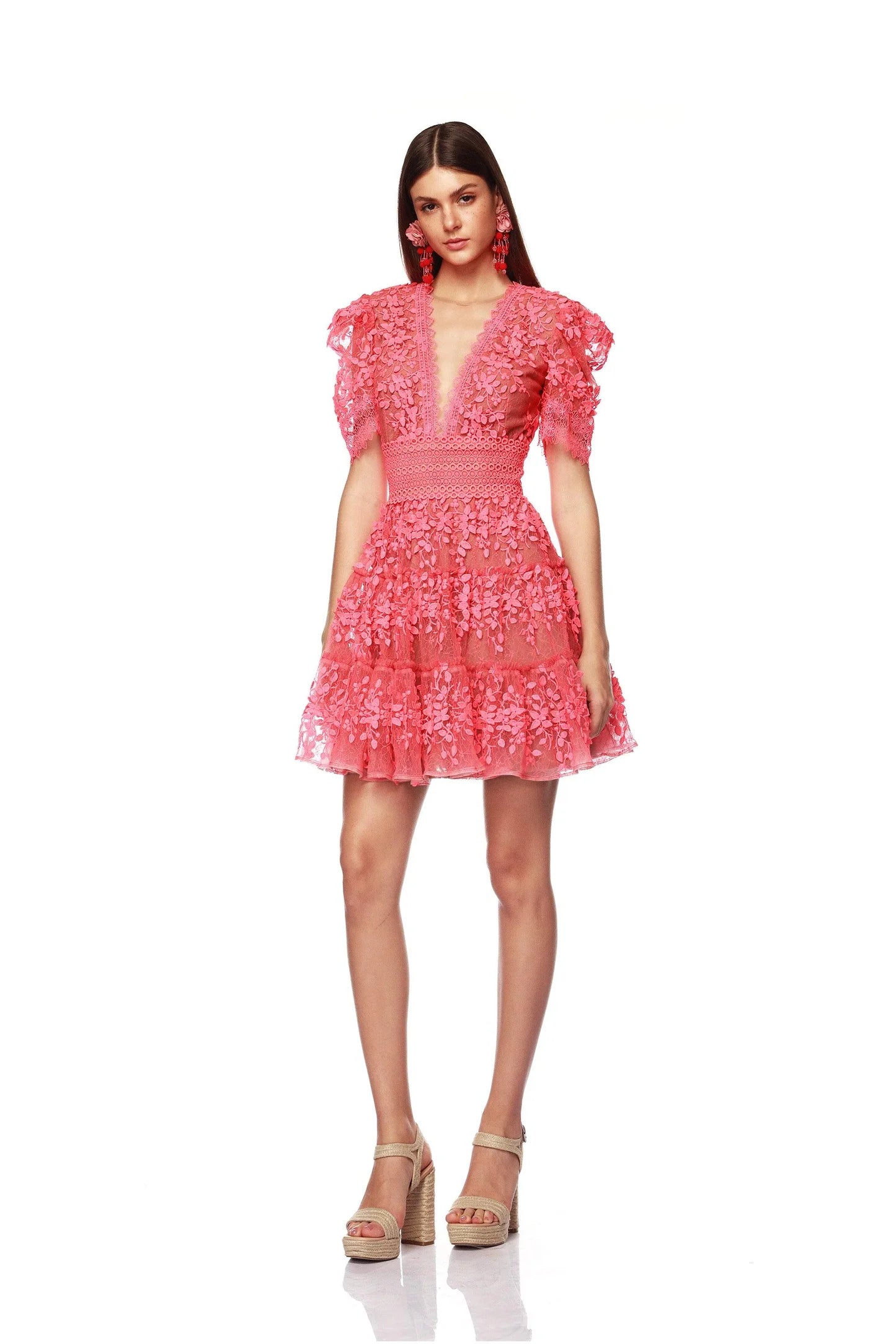 Women's Holiday Attire Megan Mini Dress - Coral