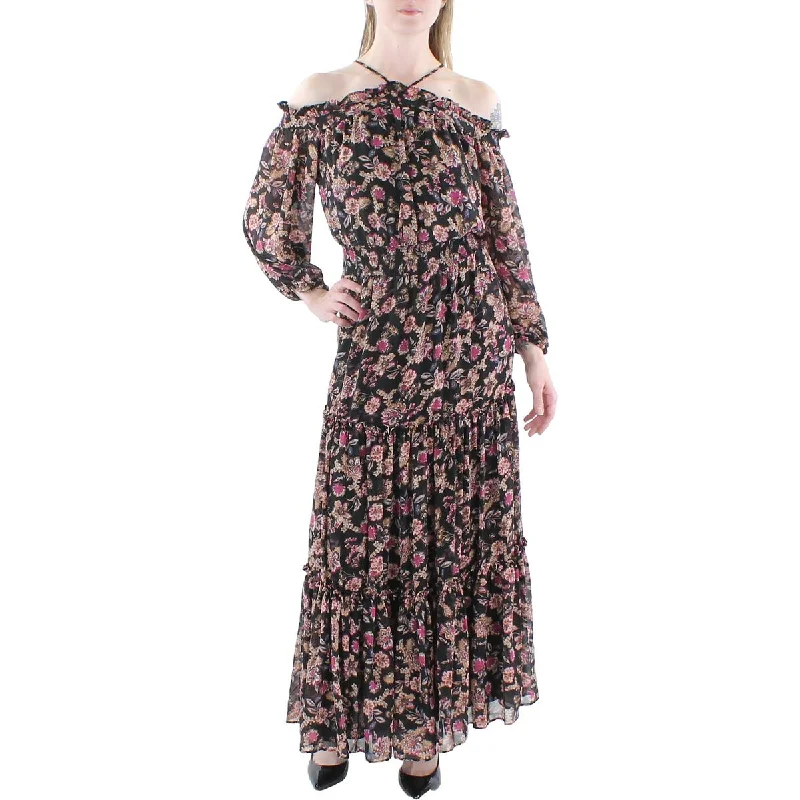 Affordable Women's Clothing 1.State Womens Floral Smocked Midi Dress