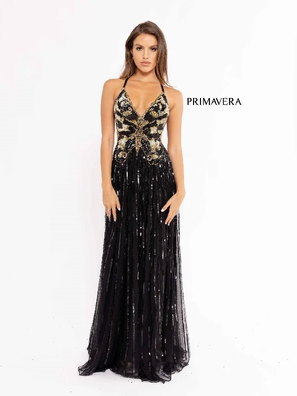 Women's Floral Print Outfit Primavera Couture 3957 Sequins Long Prom Formal Evening Gown