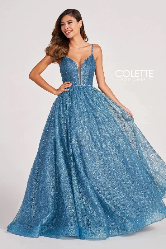 Women's Attire Colette CL2018 Prom Long Glitter Formal Ball Gown