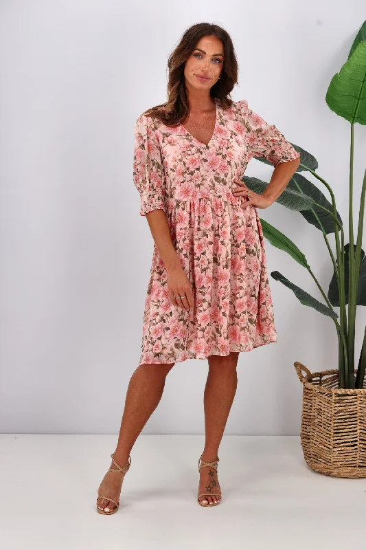 Women's Plus-Size Attire Jane James Juniper Balloon Sleeve Dress Spring Floral