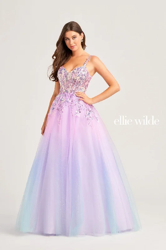 Women's Vintage Attire Ellie Wilde EW35055 Long Ball Gown Glitter Prom Dress