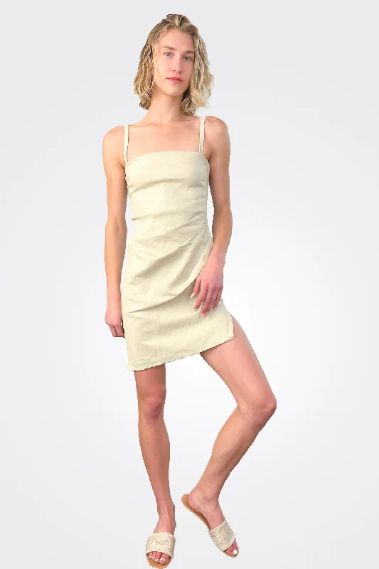 Stylish Women's Attire Nadege Draped Mini Dress - Natural