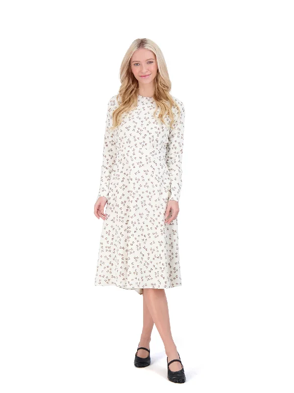 Women's Chic Outfit Ginger White Floral Print Dress