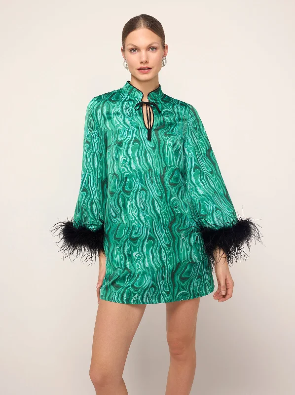 Women's Clothing For Casual Outings Carlotta Malachite Print Mini Dress