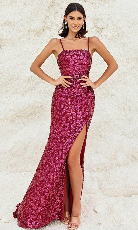 Women's Holiday Outfit Blush by Alexia Designs 12165 - Sequined Strappy Back Prom Gown