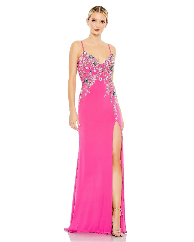 Women's Vacation Garments Mac Duggal A42006 Beaded Formal Long Slit Prom Gown