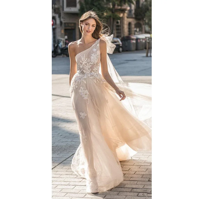 Women's Active Clothing Beach Wedding Dress A Line Sleeveless Sexy Tulle Prom  Dress  gh2237