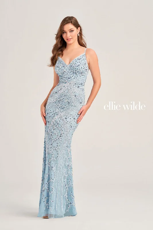 Women's Timeless Attire Ellie Wilde EW35065 Long Formal Fitted Evening Prom Gown