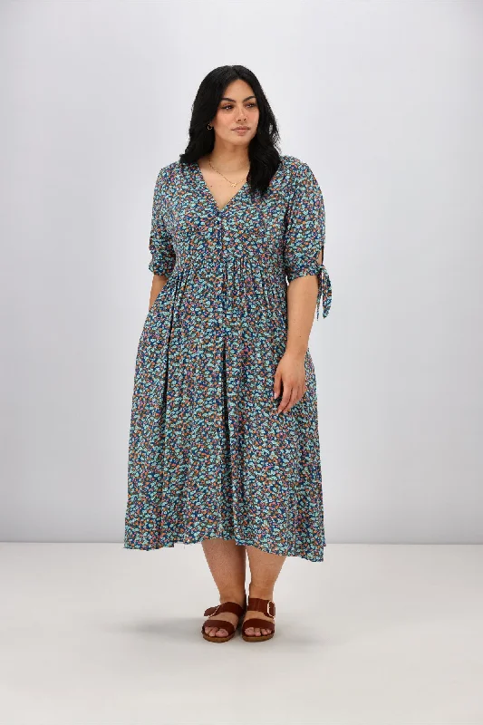 Affordable Women's Clothing Sunday Boho Marisa Dress Ditsy Floral Blue