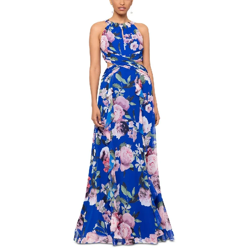 Women's Sports Apparel Xscape Womens Chiffon Floral Print Maxi Dress