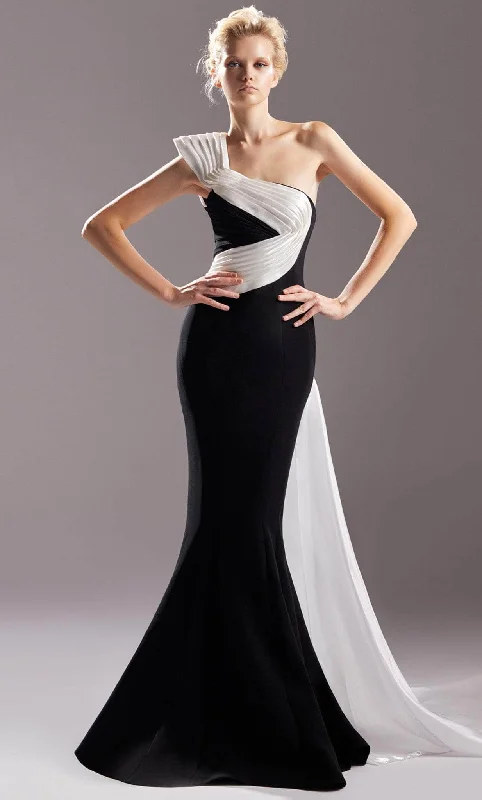 Stylish Outerwear Clothes For Women MNM Couture G1502 - Two-Toned Mermaid Evening Gown