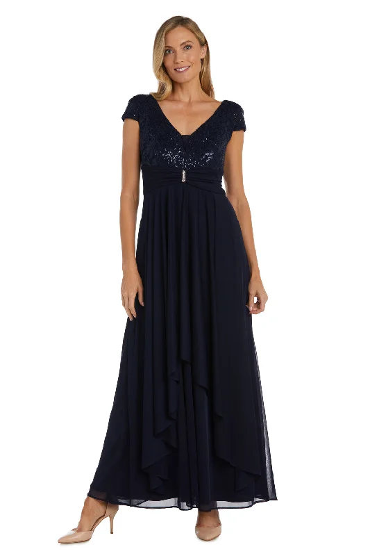 Charming Women's Outfit For Special Occasions R&M Richards 9856 Long Formal Evening Gown