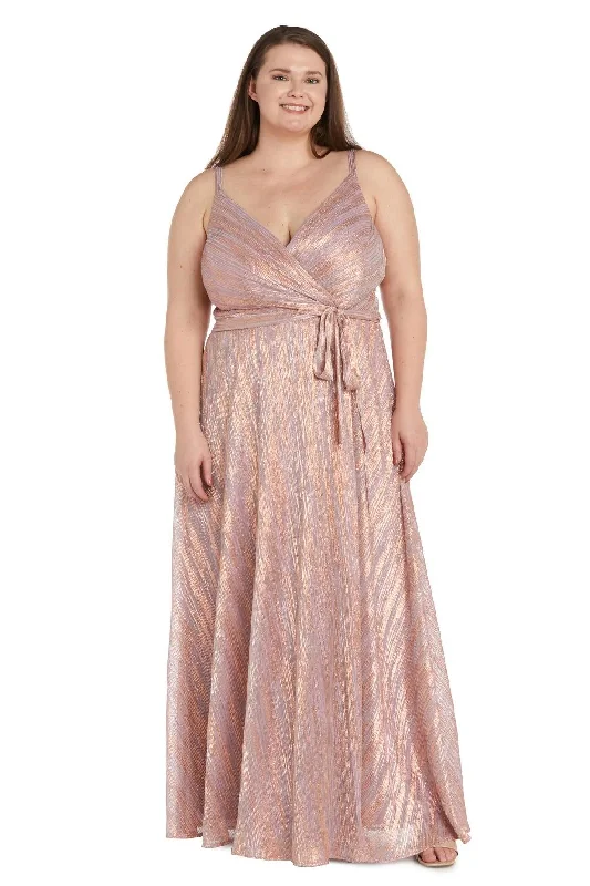 Charming Everyday Clothing For Women Nightway22136W Plus Size Formal Metallic Gown