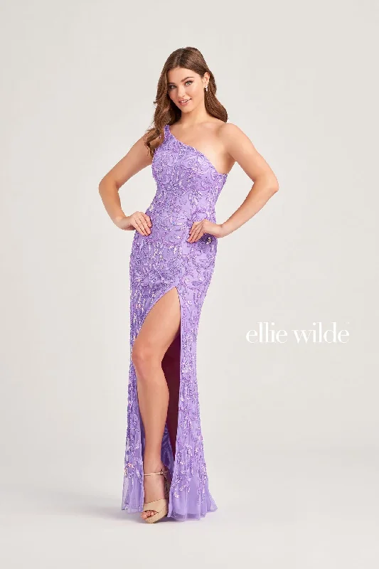 Women's Chic Outfit Ellie Wilde EW35021 Prom Formal Fitted Long Gown