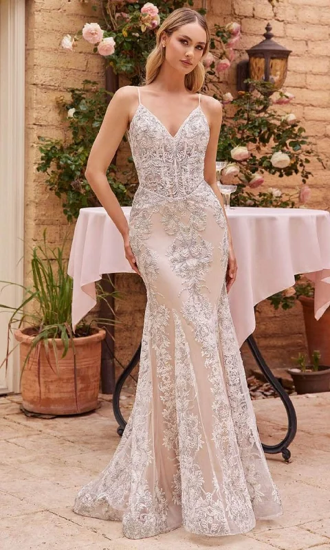 Women's Comfortable Garments Cinderella Divine J859W - Sleeveless Wedding Gown with Embroidery