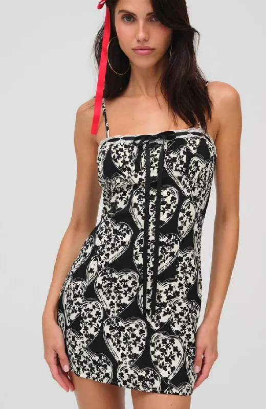 Women's Clothes For Outdoor Events Claire Mini Dress in Black and White by For Love and Lemons