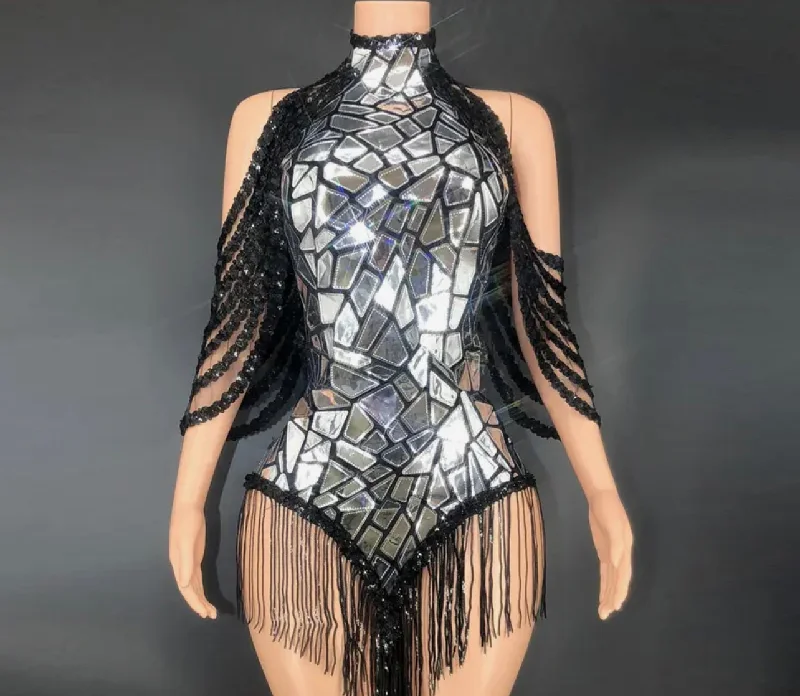 Women's Luxury Attire RAINFALL Fringe & Sequin Mini Dress