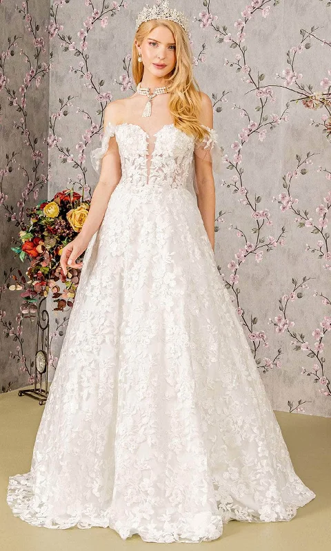 Women's Casual Garments GLS by Gloria Bridal GL3449 - Off-Shoulder Cape Wedding Dress